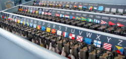 International flag alphabet- photo: flags on board