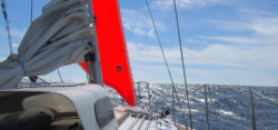 Storm jib in heavy weather
