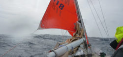 Storm jib in heavy weather