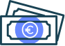 Graphic: banknotes "ALWAYS TO HAND"